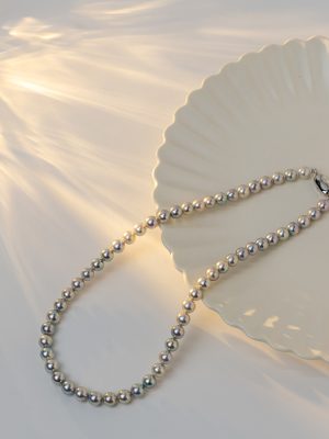 阿古屋珍珠<br>极光蓝玫瑰(無調色)<br>7.0-7.5mm